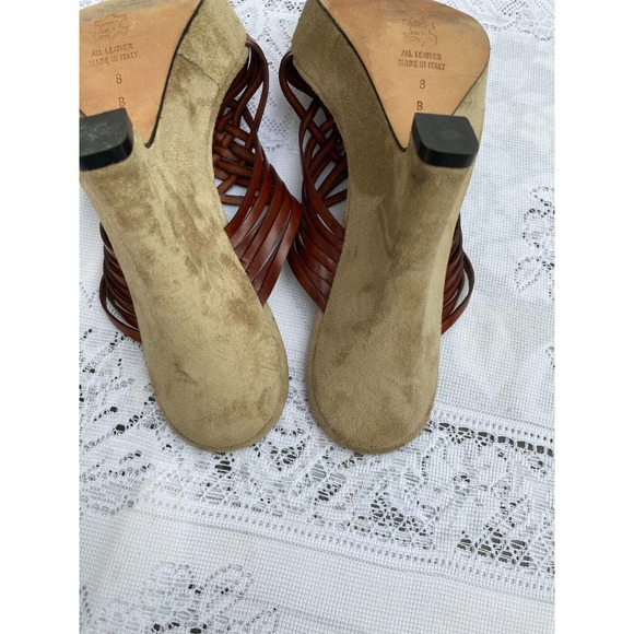 Lumiani Brown Leather & Suede Heels‎ Size 8 - Picture 10 of 11